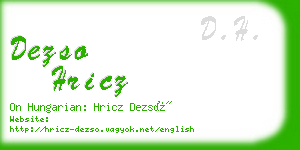 dezso hricz business card